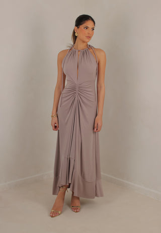 Ophelia maxi dress with gathered front