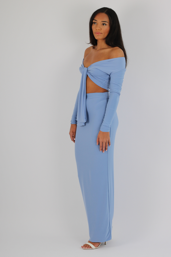 Wrap top and maxi skirt double lined