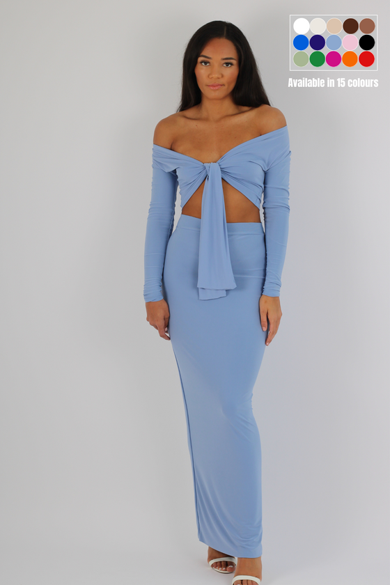Wrap top and maxi skirt double lined
