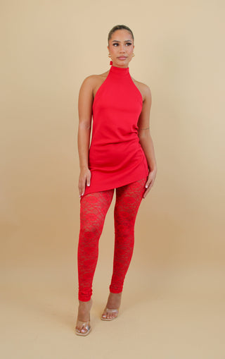 Sale Calla red lace leggings size 6
