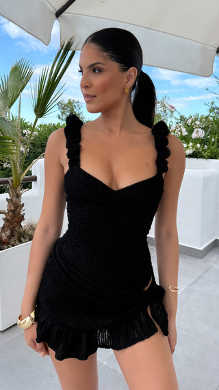 Paris lace swimsuit with ruffle shoulders & cover up
