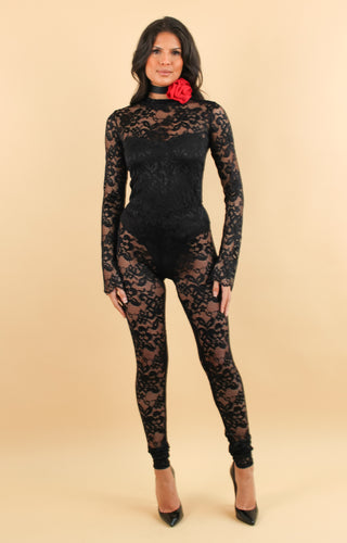 Calla black gather hem lace trousers (Available in black red & Ivory)