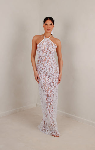 Cheyenne lace maxi dress with oversized bow