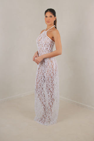 Cheyenne lace maxi dress with oversized bow
