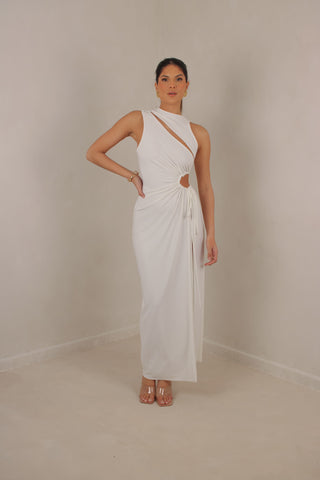 Phoenix Asymmetrical maxi dress with split