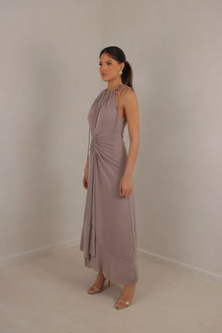 Ophelia maxi dress with gathered front