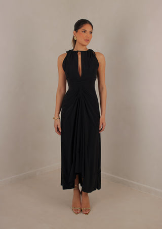 Ophelia maxi dress with gathered front