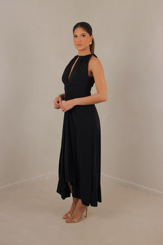 Ophelia maxi dress with gathered front