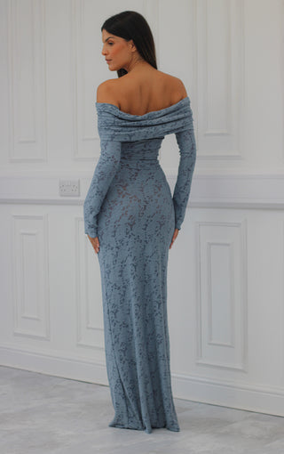 Olivia bardot maxi dress in powder blue lace
