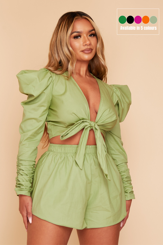 Lyla Poplin Crop Top And Short Set (More Colours Available)