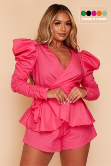  LUCY WRAP TOP & SHORT CO-ORD SET