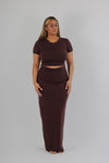 Sale Short sleeve crop & maxi skirt co ord set size 16