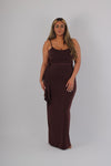 Maxi strap dress with detachable waist tie