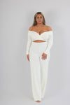 Tie front crop & Zara trousers co ord set