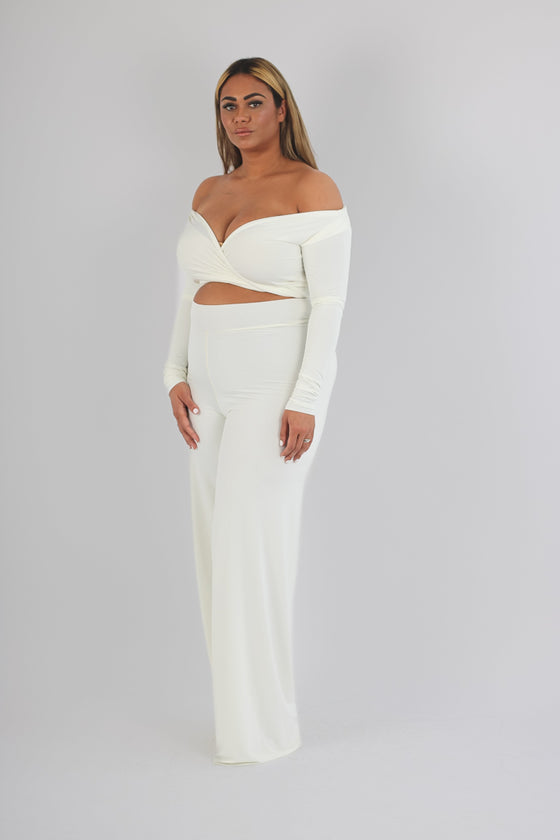 Tie front crop & Zara trousers co ord set
