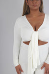 Tie front crop & Zara trousers co ord set