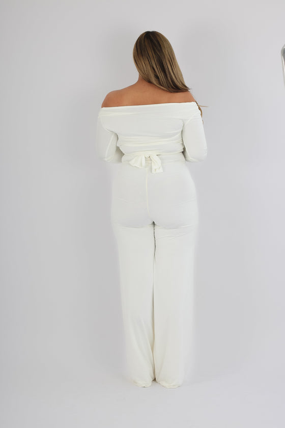Tie front crop & Zara trousers co ord set