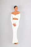 Tie front crop & maxi skirt co ord set