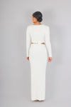 Tie front crop & maxi skirt co ord set