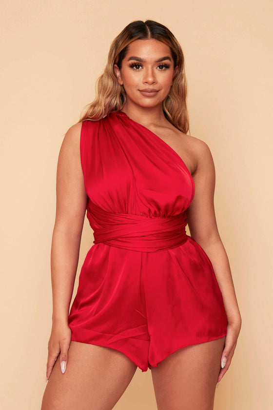 RED FLORENCE MULTIWAY PLAYSUIT