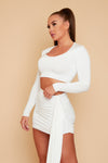 Alex Co Ord Scoop Crop and Drape Mini Skirt (More Colours Available)