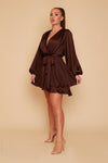 Chocolate Madison Dress with oversized Sleeves