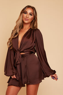  Aria Co Ord Silky Wrap Top & Wrap skirt (More Colours Available)