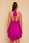 Anya Backless Halter Dress Magenta
