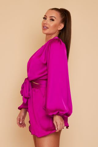 Aria Co Ord Silky Wrap Top & Wrap skirt (More Colours Available)