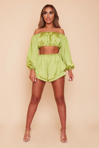 Lime Havanna Short Co-ord Set