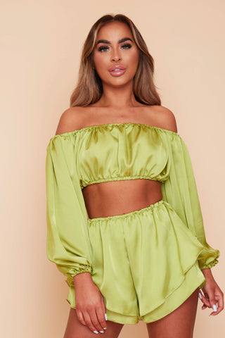 Lime Havanna Short Co-ord Set