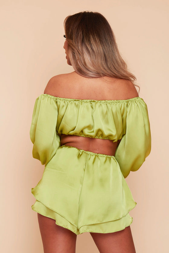 Lime Havanna Short Co-ord Set