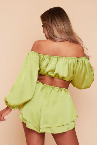 Lime Havanna Short Co-ord Set