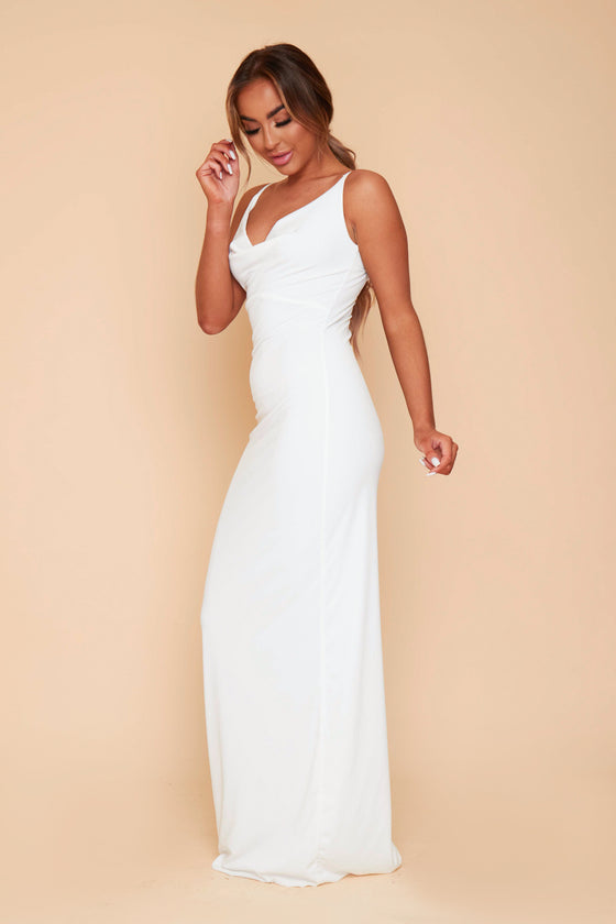Bethany Soft Touch Cowl Neck Bridesmaid Dress
