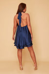 SALE Anya STEEL GREY Backless Halter Dress 10-12