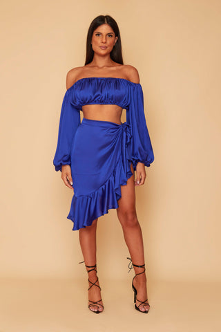 Havanna Top & Ruby Wrap Skirt Co-rd Set