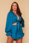 Sale frill shorts teal 8