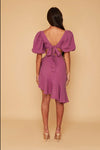 Lydia Puff Sleeve Co ord Set With Wrap Skirt