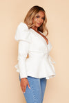 Bey Co-ord Leather look Wrap Jacket & Shorts Set (More Colours Available)