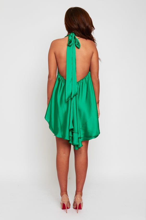 Anya loose fit tie neck backless dress