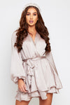 Madison mink silk feel layered dress with belt