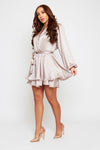 Madison mink silk feel layered dress with belt