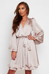 MADISON Midi Length Mink Oversized Sleeve Floaty Dress