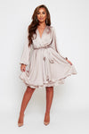 MADISON Midi Length Mink Oversized Sleeve Floaty Dress