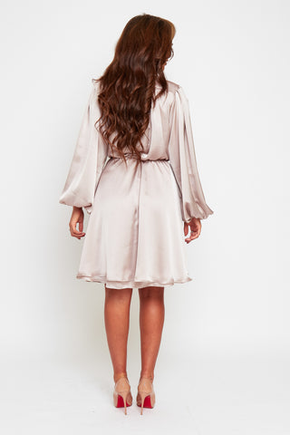 MADISON Midi Length Mink Oversized Sleeve Floaty Dress