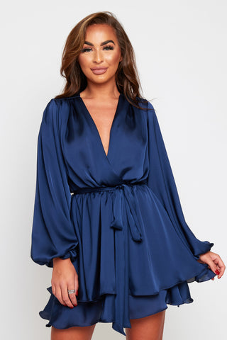 NAVY MADISON SILKY DRESS