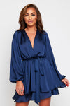 NAVY MADISON SILKY DRESS