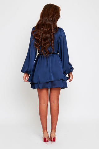 NAVY MADISON SILKY DRESS