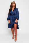 Maya Wrap Style Dress With Frilled Hem