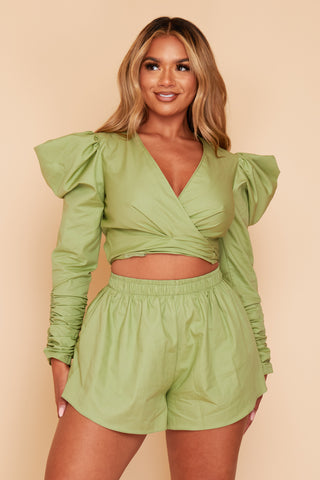 Lyla Poplin Crop Top And Short Set (More Colours Available)